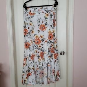 Torrid maxi wrap high-low ruffle floral skirt sz 0